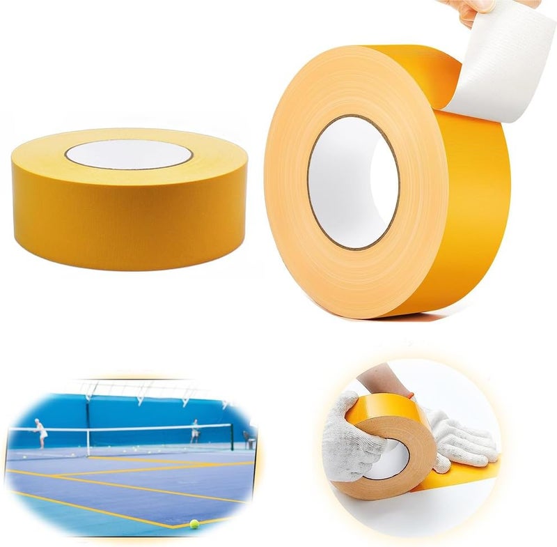 Azonee Single Sided Carpet Duct Tape, 5Cm*50 M Outdoor Court Tape Adhesive Court Marking Tape Court Lines For Tennis Badminton Parking Floor Pavement Driveway Strong Adhesive Heavy Duty Sticker Tape - Image 1