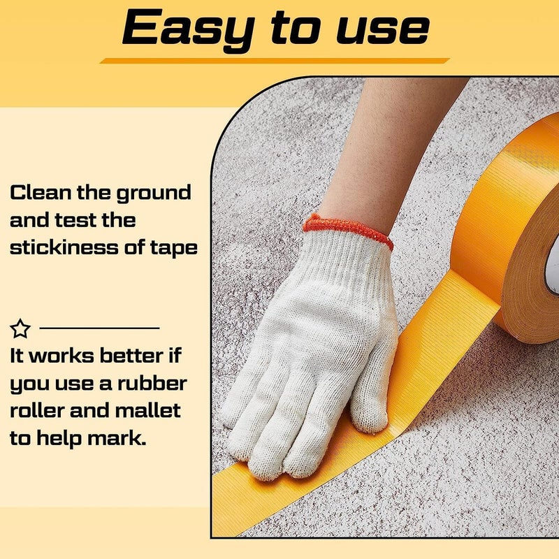 Azonee Single Sided Carpet Duct Tape, 5Cm*50 M Outdoor Court Tape Adhesive Court Marking Tape Court Lines For Tennis Badminton Parking Floor Pavement Driveway Strong Adhesive Heavy Duty Sticker Tape - Image 3