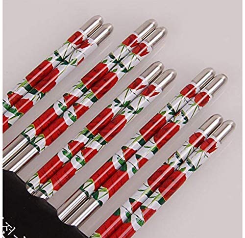 MALL Sky MALL Chopsticks Floral Pair Resuable EcoFriendly Stainless Steel Purple 5 - Image 1