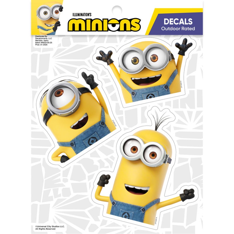 WALL PALZ Despicable Me Peeking Minions Car Decals Set of 3 Bob Stuart Kevin Stickers for Car Window Truck Bumper Outdoor Rated Water Resistant Vinyl Decals - Image 3
