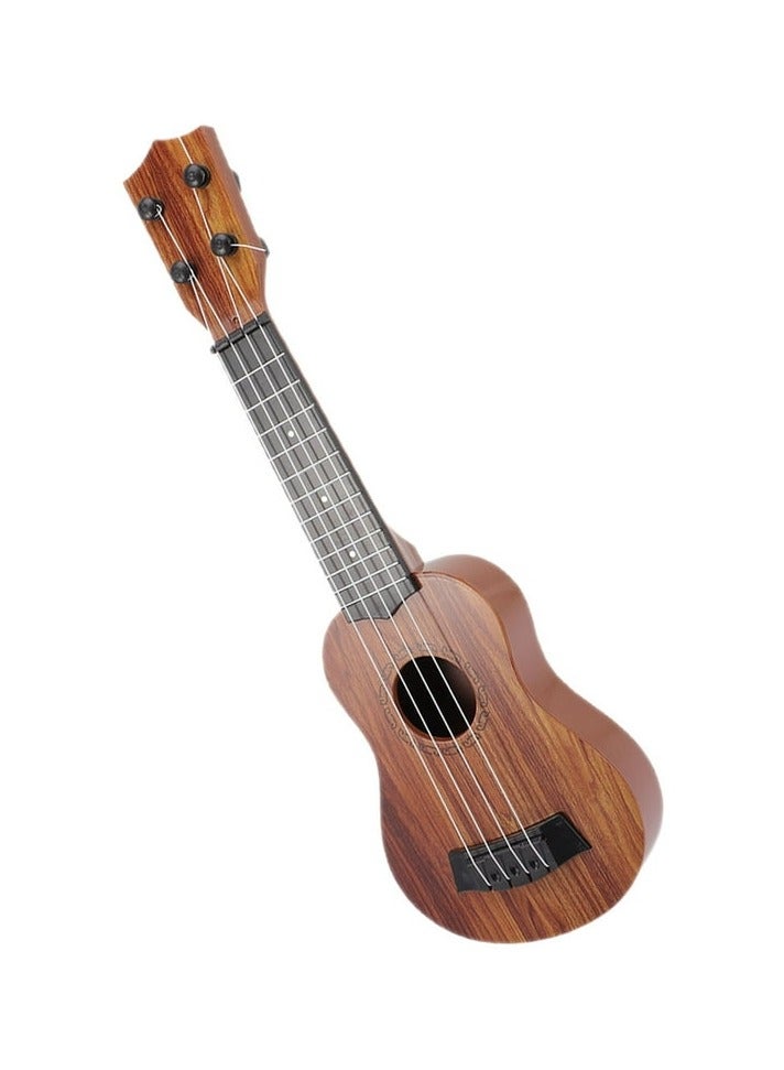 Generic 4-String Wooden Guitar for Kids 3+ – Brown Musical Toy for Toddlers, Beginner Learning Instrument for Children, Early Education Music Play Set - Image 2