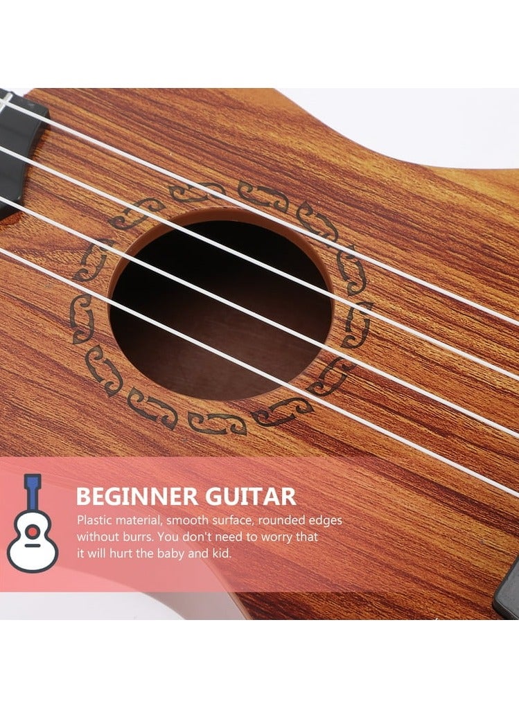 Generic 4-String Wooden Guitar for Kids 3+ – Brown Musical Toy for Toddlers, Beginner Learning Instrument for Children, Early Education Music Play Set - Image 3
