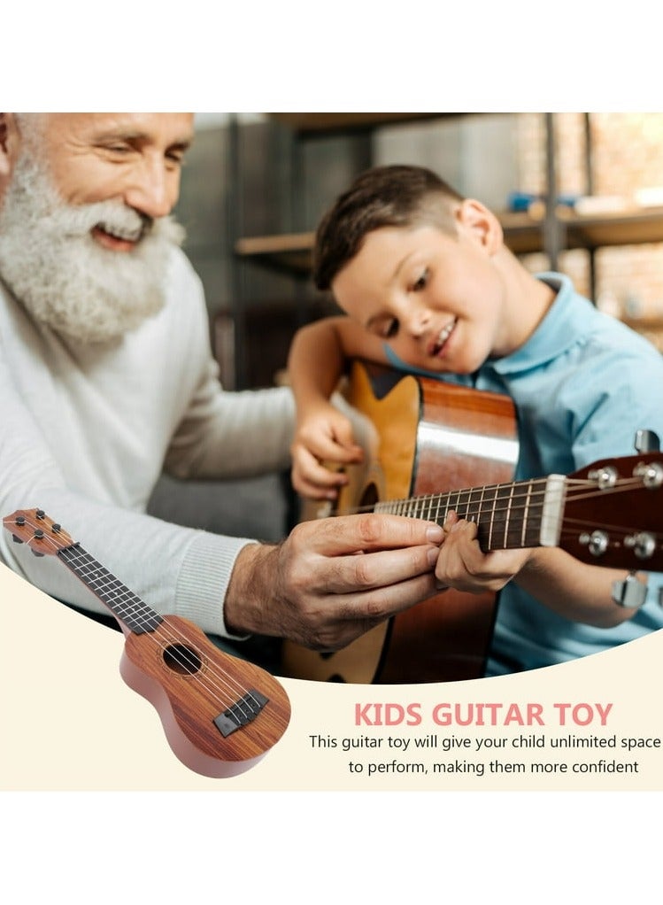 Generic 4-String Wooden Guitar for Kids 3+ – Brown Musical Toy for Toddlers, Beginner Learning Instrument for Children, Early Education Music Play Set - Image 4