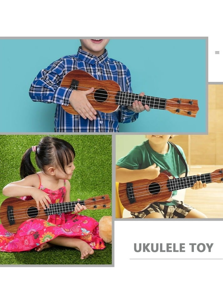 Generic 4-String Wooden Guitar for Kids 3+ – Brown Musical Toy for Toddlers, Beginner Learning Instrument for Children, Early Education Music Play Set - Image 5