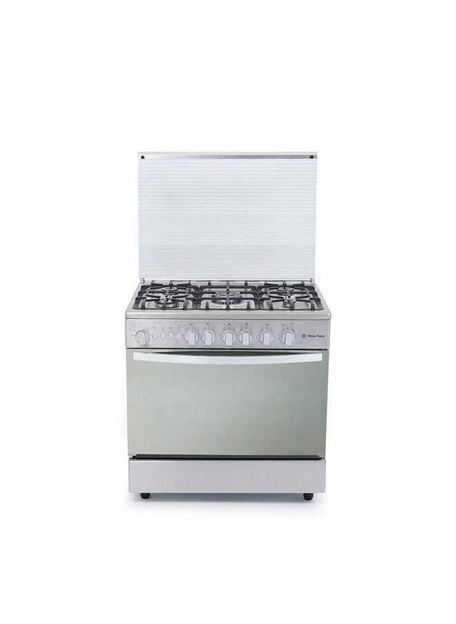 WhitePoint Free Standing Gas Cooker 90*60 With 5 Burners - Fully Stainless - Mirror Oven Door, Full Safety  - Image 1