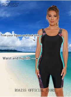 roaiss Women One Piece Backless Swimsuit Color Block Surf Clothes Sleeveless Swimwear Conservative Beachwear Bathing Suit Sports Suits Jumpsuit  - Image 3