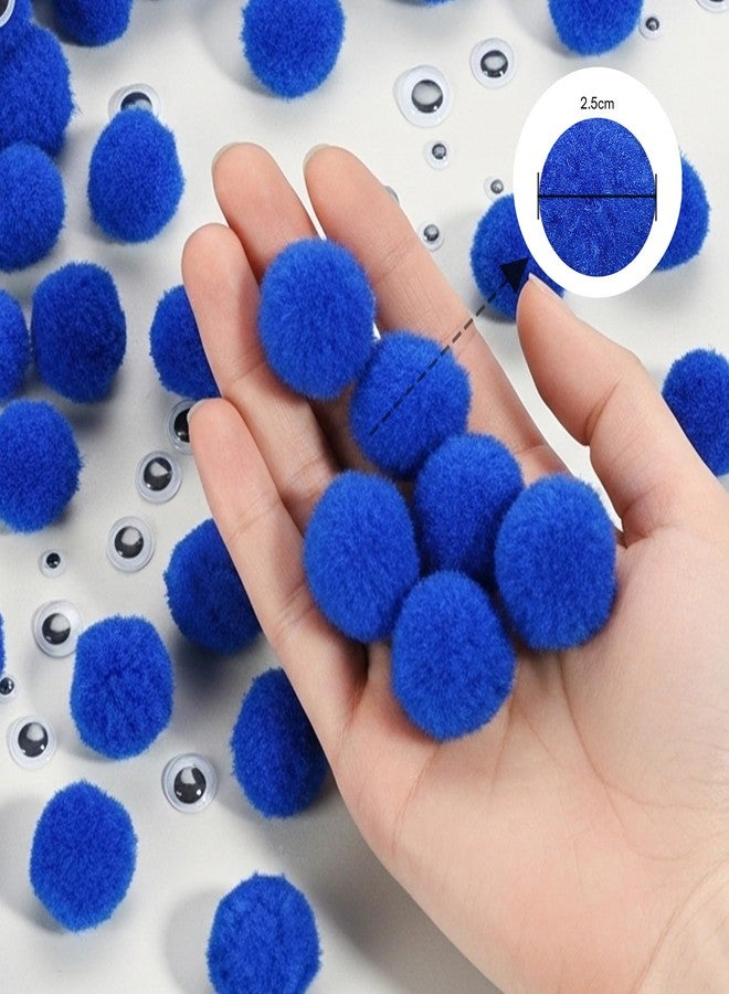 Caydo [400 pcs] - 300 Pieces 1 Inch Pink Pompoms with 100pieces Wiggle Eyes Multicolor Arts and Crafts Pom Poms Balls for Kids DIY Art Creative Crafts Decorations - Image 3