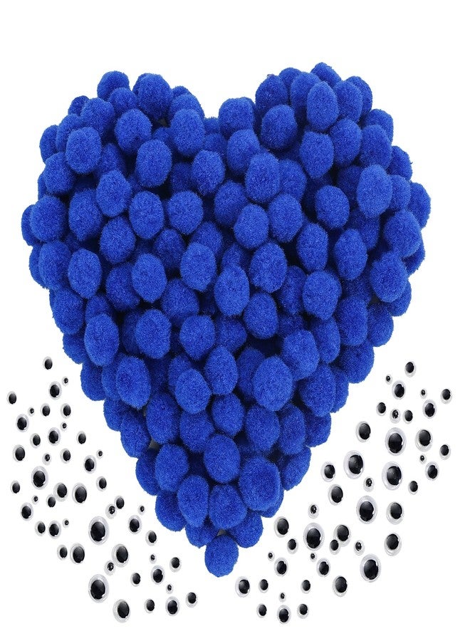 Caydo [400 pcs] - 300 Pieces 1 Inch Pink Pompoms with 100pieces Wiggle Eyes Multicolor Arts and Crafts Pom Poms Balls for Kids DIY Art Creative Crafts Decorations - Image 1