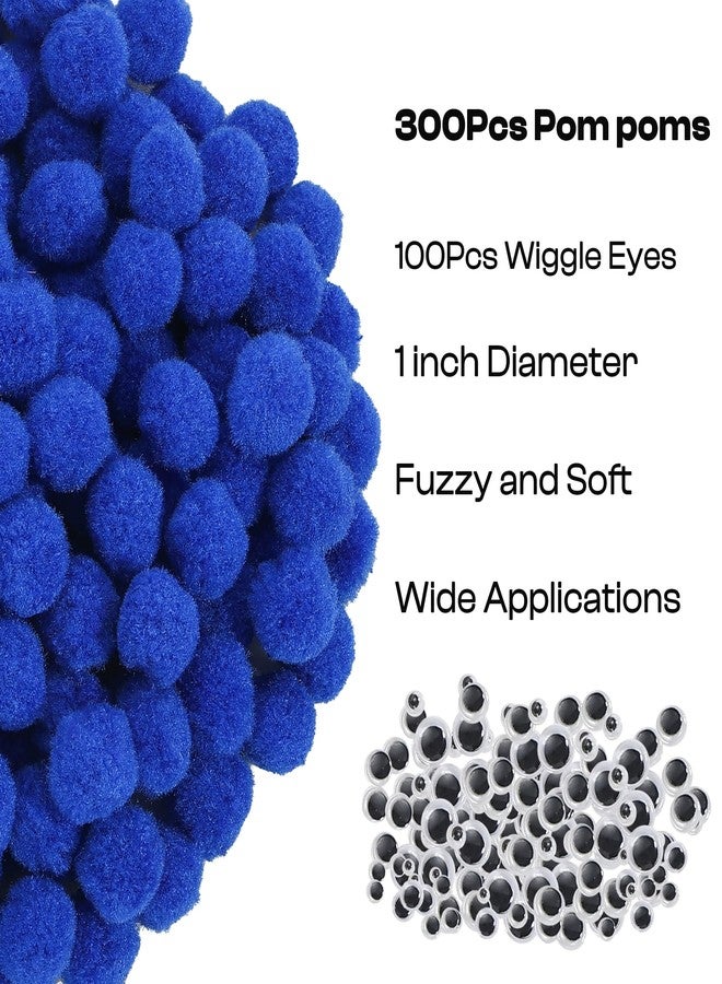 Caydo [400 pcs] - 300 Pieces 1 Inch Pink Pompoms with 100pieces Wiggle Eyes Multicolor Arts and Crafts Pom Poms Balls for Kids DIY Art Creative Crafts Decorations - Image 2