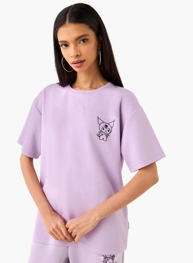 SP Characters Kuromi Print Drop-Shoulder T-shirt