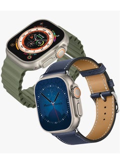 Denx The All-New Ultra Smart Watch Series 8 With A Full Screen Wireless Charging And Supports GPS, Adding Islamic Features And An Additional Bracelet - Green/Blue Color  - Image 1