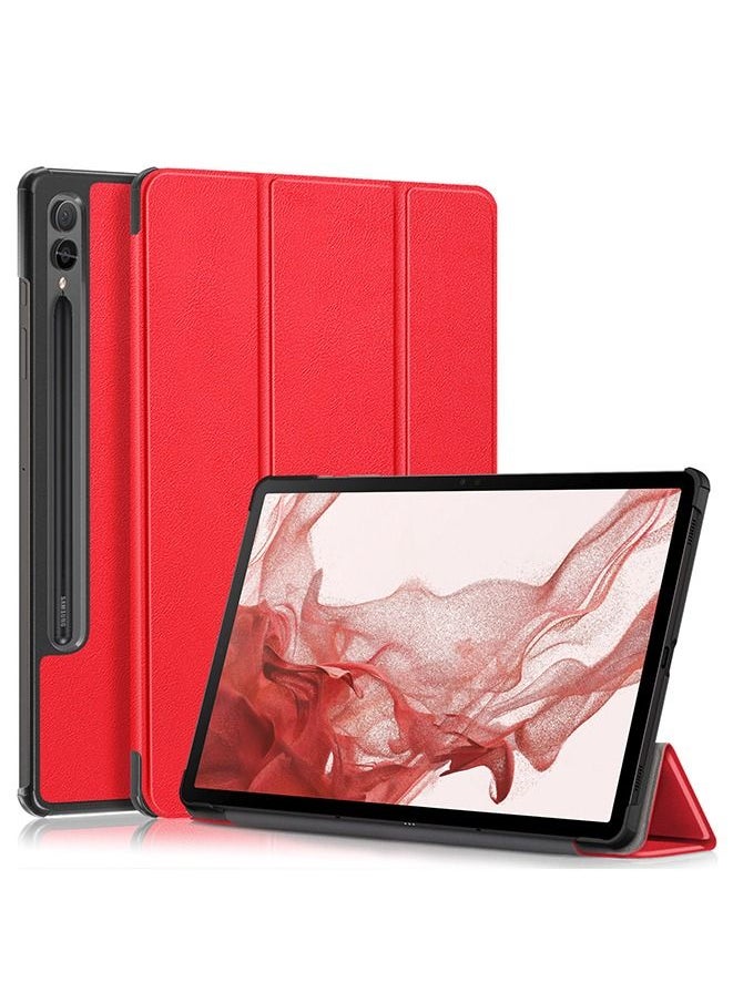 Generic - for Samsung Galaxy Tab S9 Plus SM-X810/X816B/X818U (12.4inch), Multi-View Angles Function PU Leather Smart Cover with Auto Sleep Wake Feature Flip Case (red) - Image 1