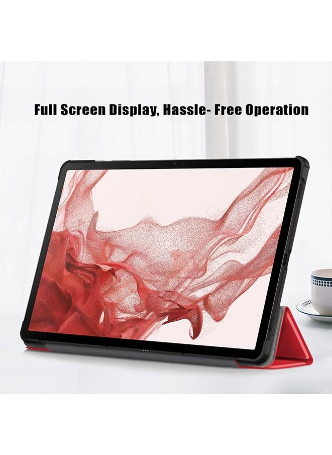 Generic - for Samsung Galaxy Tab S9 Plus SM-X810/X816B/X818U (12.4inch), Multi-View Angles Function PU Leather Smart Cover with Auto Sleep Wake Feature Flip Case (red) - Image 1