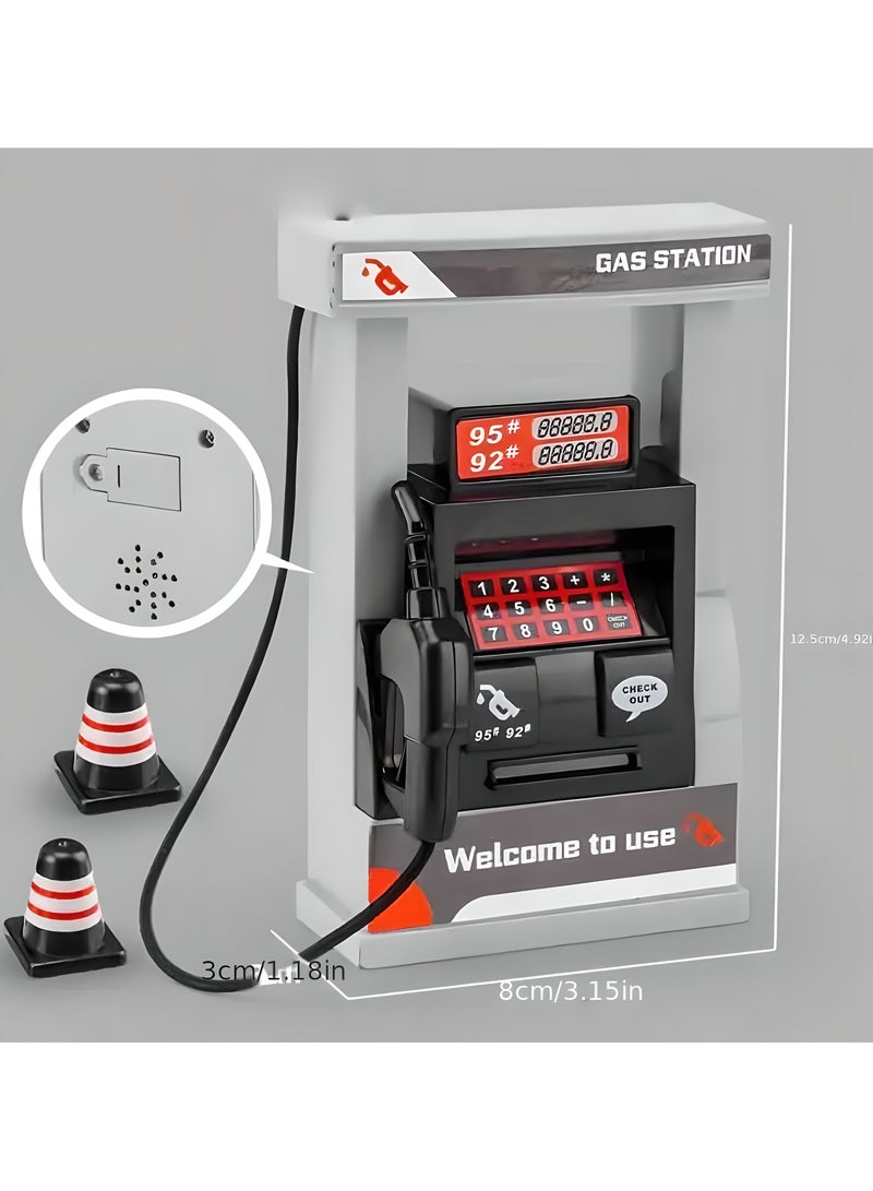 ليكسادا مجموعة لعب محطة وقود تفاعلية للصغار بتفاصيل واقعية ومؤثرات صوتية ممتعة - نموذج لعبة بلاستيكية حمراء للأولاد، هدايا للأطفال من سن 3 سنوات فأكثر (السيارة غير متضمنة) - Image 2