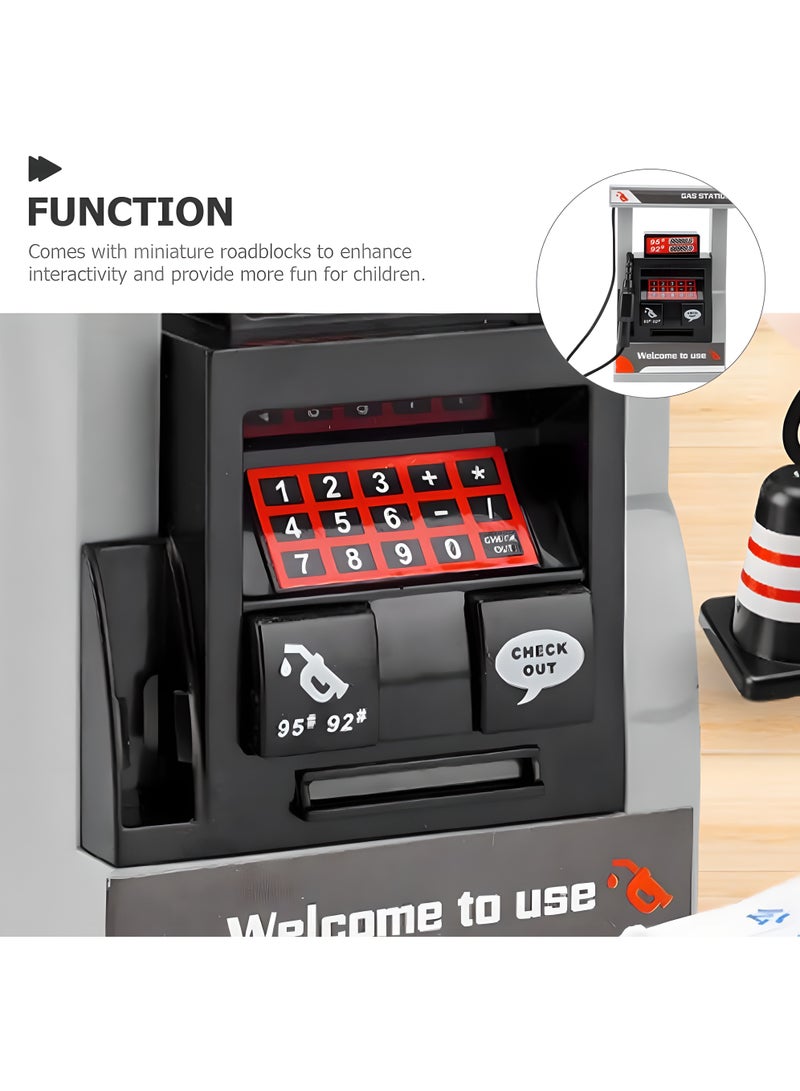 ليكسادا مجموعة لعب محطة وقود تفاعلية للصغار بتفاصيل واقعية ومؤثرات صوتية ممتعة - نموذج لعبة بلاستيكية حمراء للأولاد، هدايا للأطفال من سن 3 سنوات فأكثر (السيارة غير متضمنة) - Image 5
