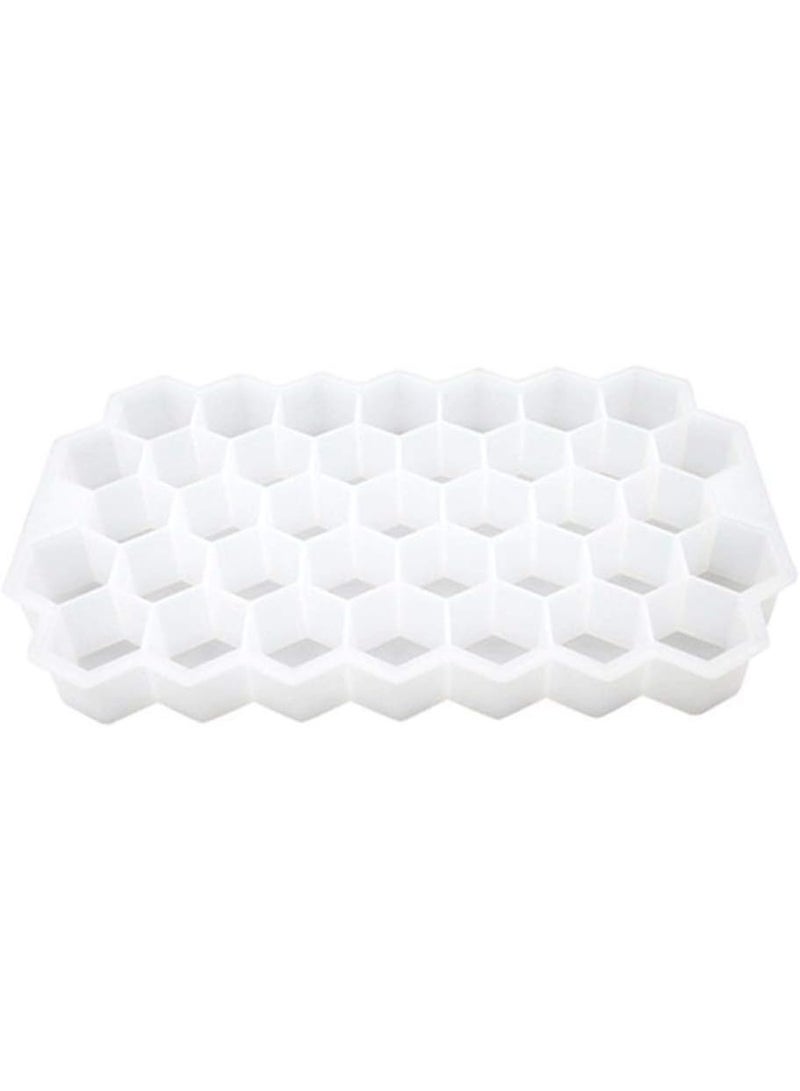 Honeycomb Ice Cube Mold – Food-Grade Silicone – White - Image 1