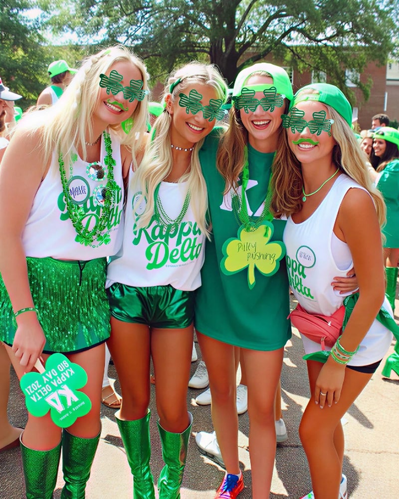 Xunqee 188 Pcs St. Patrick's Day Accessories Party Favor Set,St Patricks Day Decorations Kit for Kids Adults Shamrock Glasses,Necklaces,Bracelets,Green Beards,Coins,Snap Bracelets,Tattoo Stickers - Image 5