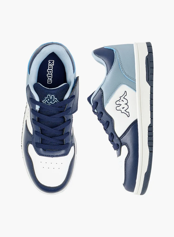 Kappa Boys' Colourblock Sneakers with Hook and Loop Closure