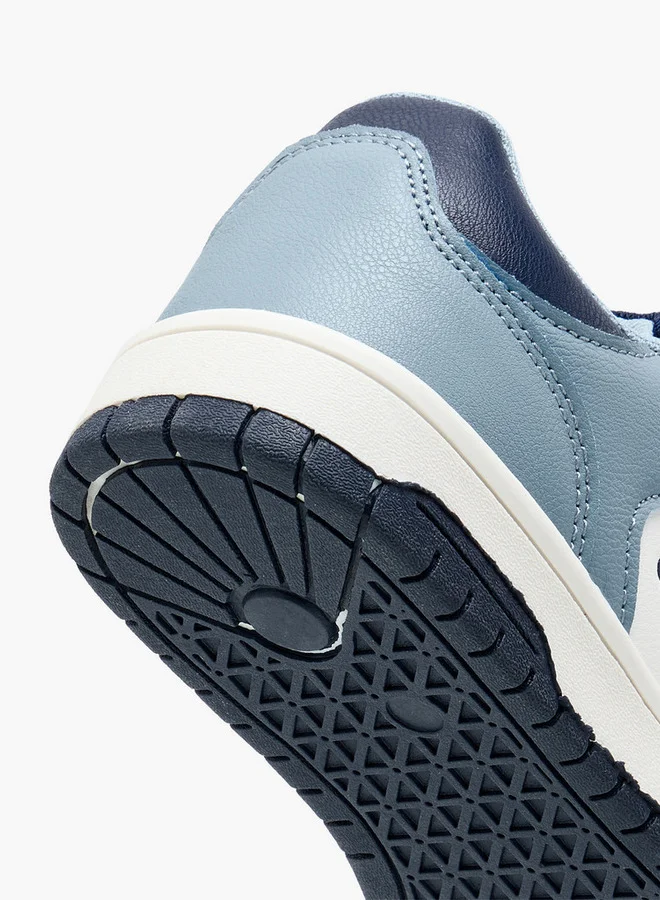 Kappa Boys' Colourblock Sneakers with Hook and Loop Closure