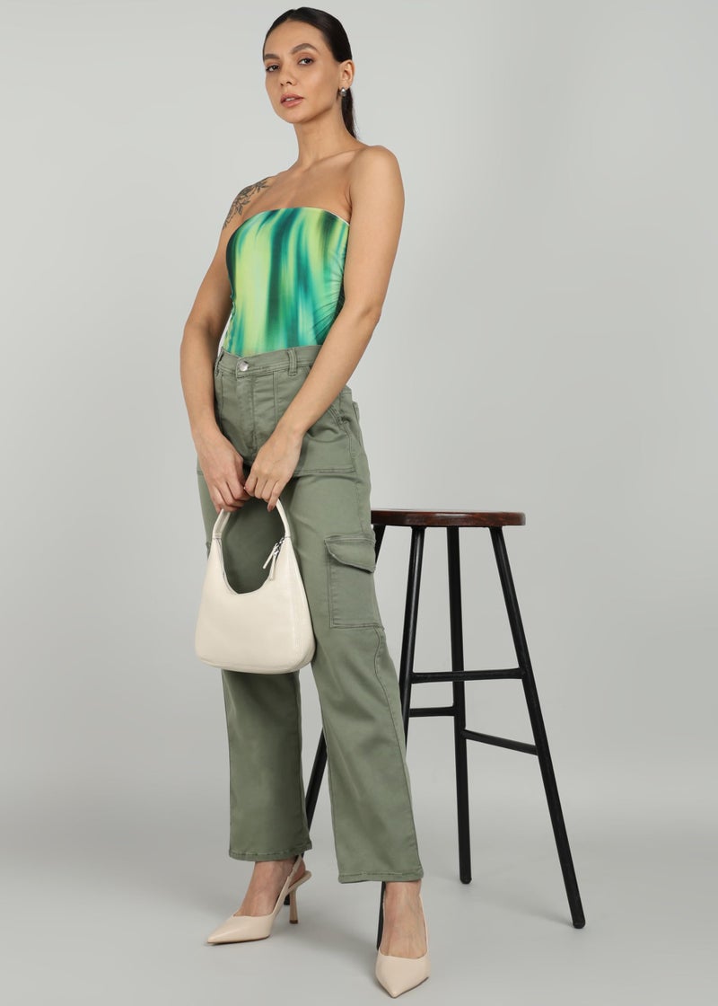 Nifty Women's Denim Relaxed Fit Olive Cargo Jeans (1466_OLVE_32_Olive_32) - Image 4