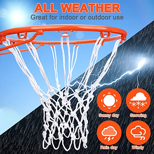 Sieqioor [2 Packs] Sieqioor Professional Basketball Net Replacement Heavy Duty, Durable Basketball Nets in All Weather Anti Whip, Fits Standard Indoor Outdoor Rims 12 Loops (White) with Basketball net Bag - Image 2