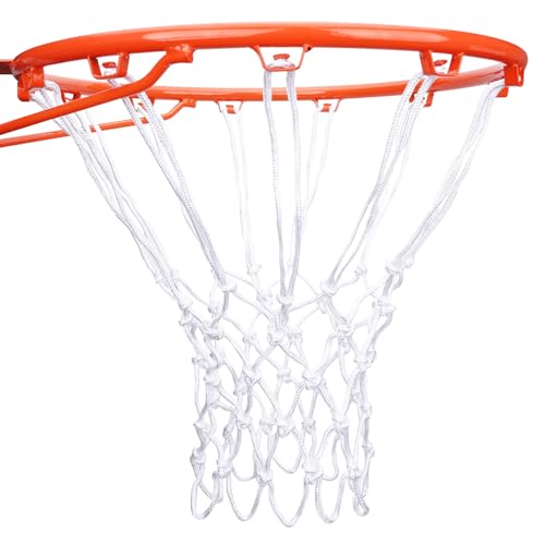 Sieqioor [2 Packs] Sieqioor Professional Basketball Net Replacement Heavy Duty, Durable Basketball Nets in All Weather Anti Whip, Fits Standard Indoor Outdoor Rims 12 Loops (White) with Basketball net Bag - Image 1