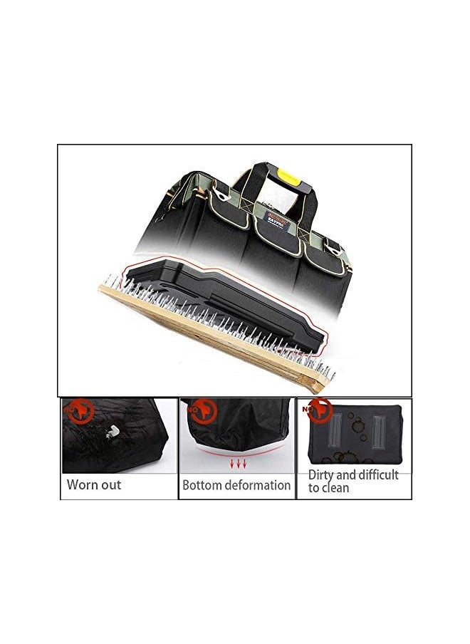 PROMASS - Bag 16inch with PVC Base Tool Storage Bag Multi-Functional Large Capacity Waterproof Tool Tote Bag for Electricians Carpenters - Image 1