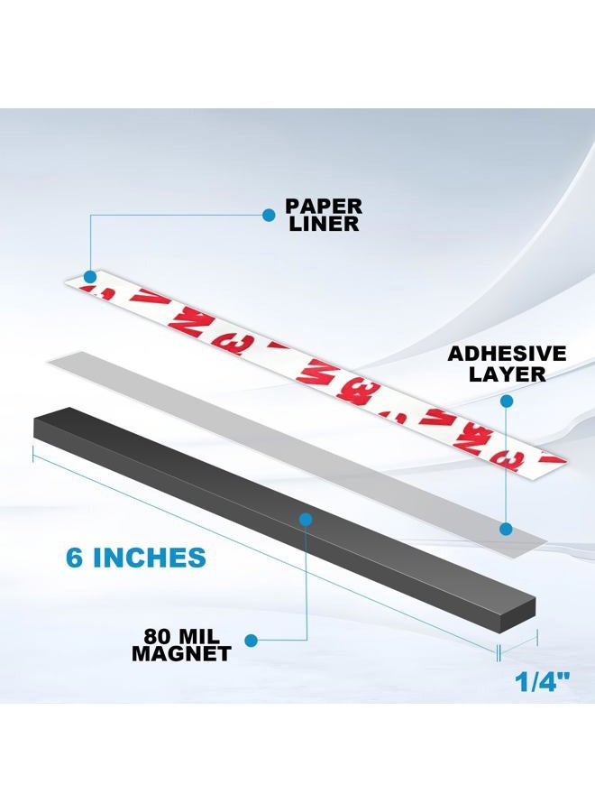 CHUNNIAO Small Tiny Magnetic Tapes with Sticky Adheisve Backing for Mini Crafts.Pre Cut Thin Magnet Strips(Width 1/4" x 6" 54 Pieces) - Image 3