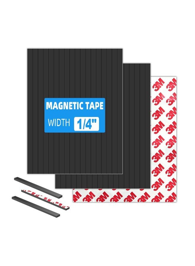 CHUNNIAO Small Tiny Magnetic Tapes with Sticky Adheisve Backing for Mini Crafts.Pre Cut Thin Magnet Strips(Width 1/4" x 6" 54 Pieces) - Image 2