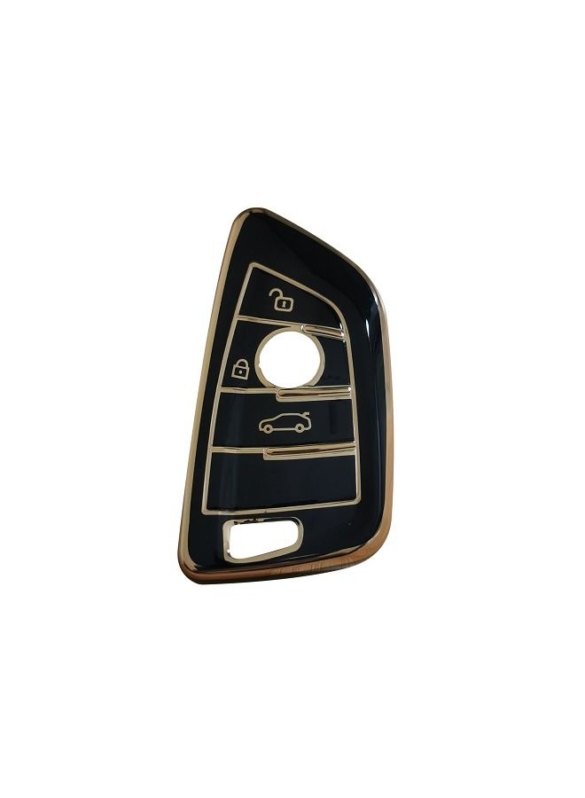 Generic Black TPU Smart Key Fob Case Protective Cover Compatible with BMW  Entry Remote Control Accessories  - Image 1