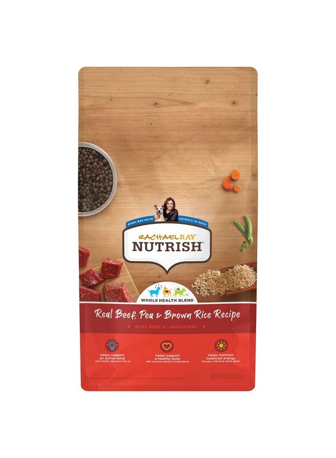 راتشل راي طعام الكلاب الطبيعي الجاف الممتاز من راشيل راي، تركيبة لحم البقر الحقيقي والأرز البني، وزن 6 أرطال، عبوة من قطعة واحدة - Image 1