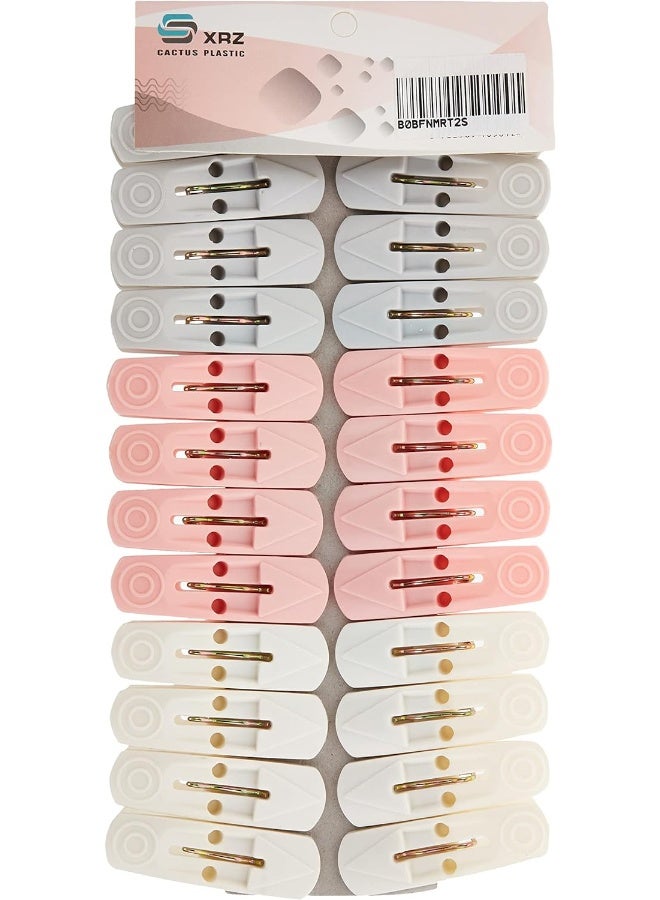 SAQOWARE Multi-Purpose 24 Pieces Cloth Clips | Hanger Clips, Slim-line Plastic Finger Clips Clothes Pants Hanger Clips | Clothing Line Clips Pegs Laundry Kitchen Outdoor | Multicolour - Image 3