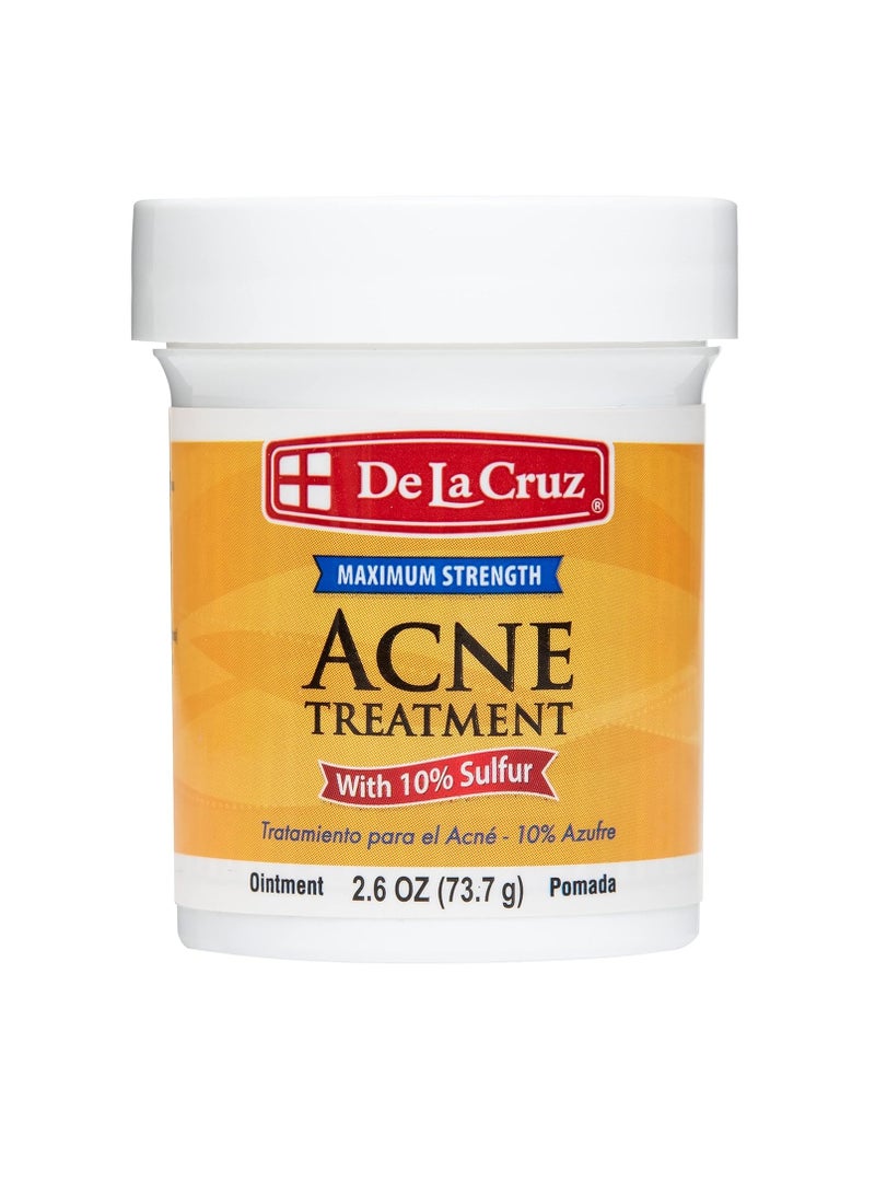De La Cruz Sulfur Ointment - Cystic Acne Treatment - Cystic Acne Spot Treatment for Face and Body - 2.6 OZ  - Image 1
