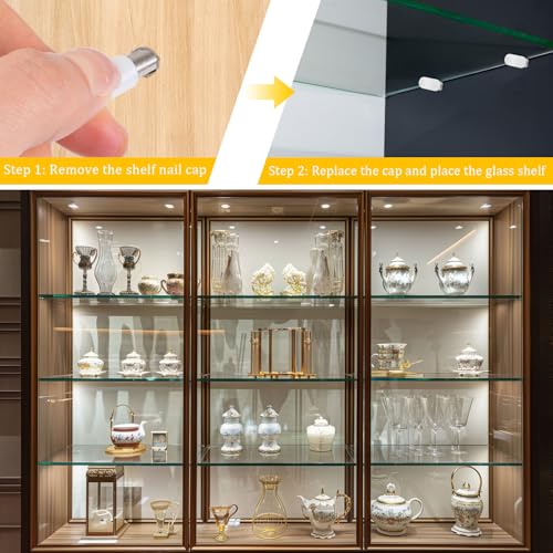 Okxiri 124 Pcs Shelf Pegs Kit, 5 Styles Nickel Shelf pins for Cabinet Shelves, Plated Shelf Support Pegs, Shelf Holders pegs for Kitchen Bookshelf Closet Furniture (5mm, 1/4inch) - Image 4