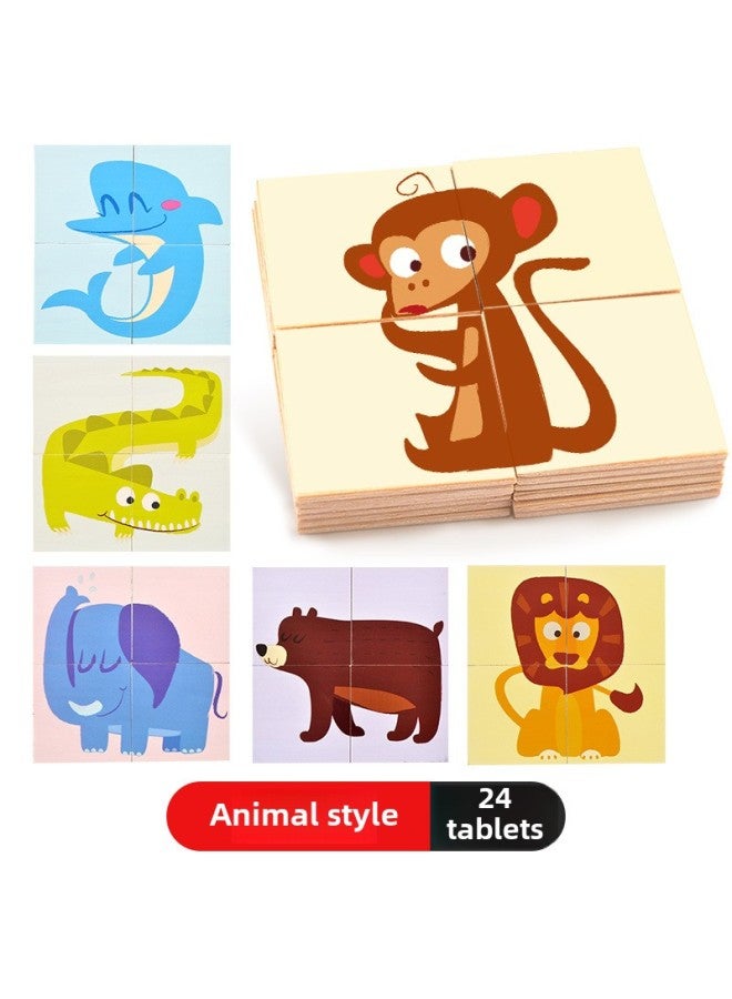 أحجية كبيرة للأطفال من TOI خشبية، لعبة تنوير التعليم المبكر للأطفال، مزرعة نقل الحيوانات، اللون: حيوان - Image 1