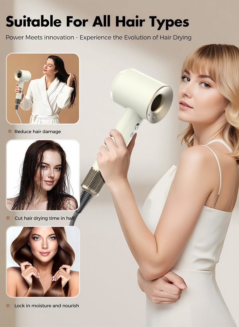 ULHYC 1800W High Speed ​​Negative Ion Hair Dryer - Low Noise, Automatic Temperature Control, Anti-Frizz, Anti-Dust Technology | With Styling Nozzle - Image 3