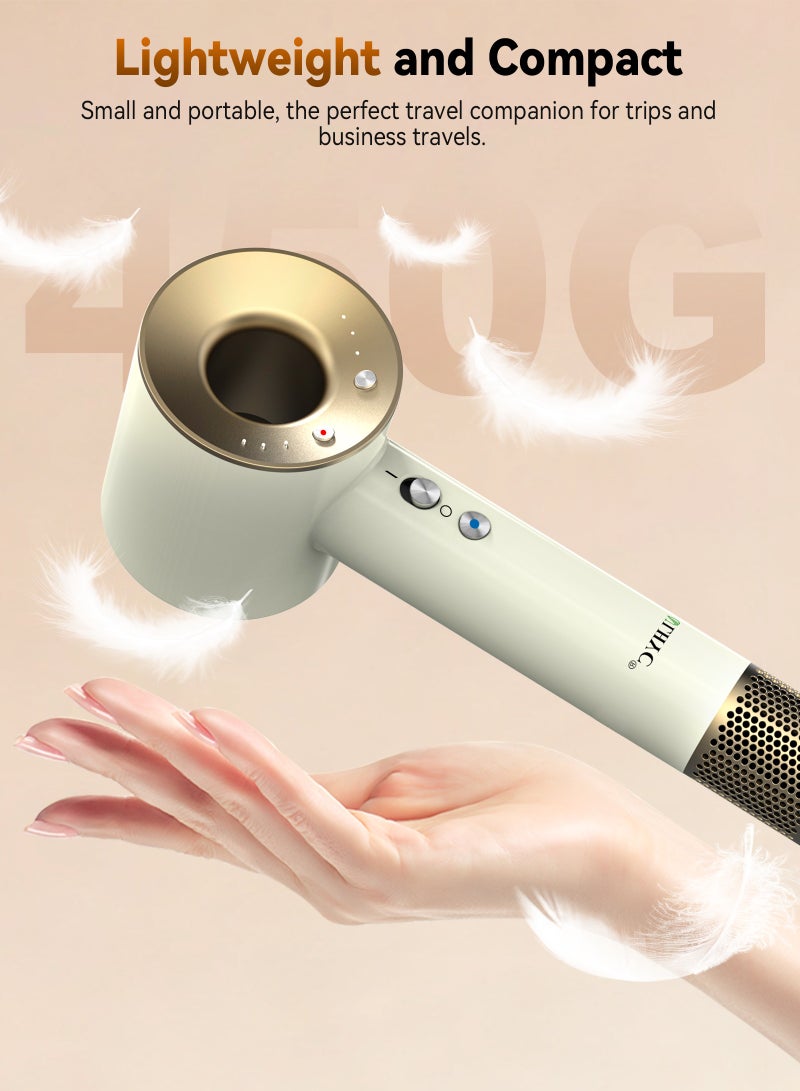 ULHYC 1800W High Speed ​​Negative Ion Hair Dryer - Low Noise, Automatic Temperature Control, Anti-Frizz, Anti-Dust Technology | With Styling Nozzle - Image 4