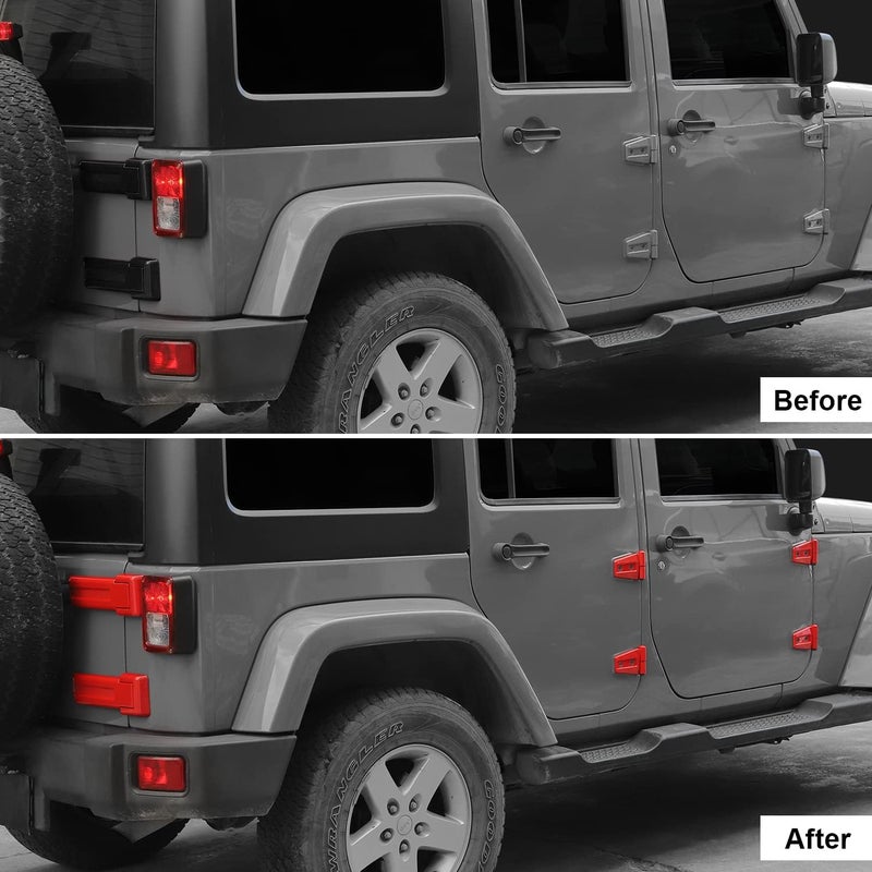 CheroCar غطاء مفصل باب CheroCar وغطاء مفصل باب الخلفي لجيب رانجلر JK JKU 2007-2017 - أحمر - Image 2