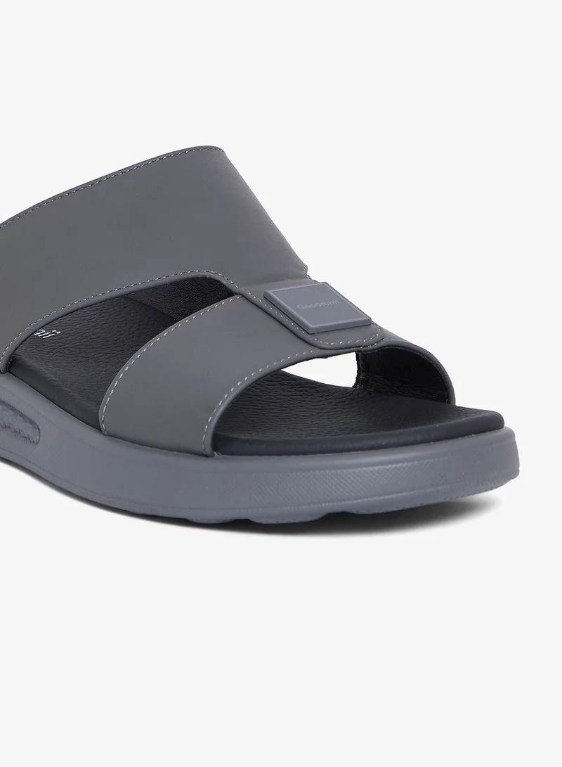 Geoomnii Grey Comfort Arabic Sandals for Men – Classic Slip-On Open Toe Sandals with Cushioned Footbed for Daily Wear for Men | Best Price UAE