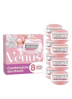Venus ComfortGlide Spa Breeze Razor Blades Women, Pack of 8 Razor Blade Refills, Lubrastrip with A Touch of Botanical Oils 