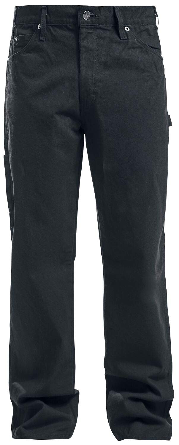 Dickies mens Relaxed Fit Straight-leg Duck Carpenter Jeans, Black, 32W x 32L US - Image 2
