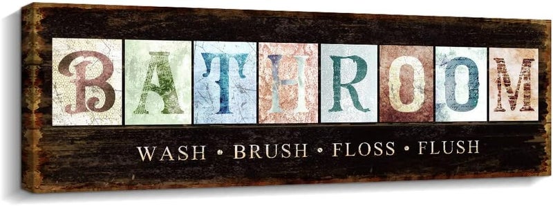 BPA Vintage Bathroom Wall Art with Inspirational Motto - Image 1