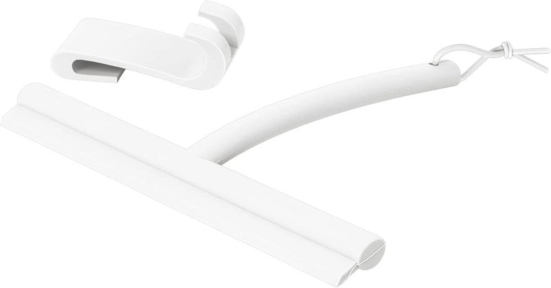 Blomus VIPO Shower Squeegee with Holder, 24 cm Wide, Silicone Squeegee for Shower, Bathroom, Window Squeegee, Windscreen Squeegee, White - Image 1