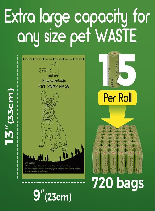 ATIFBOP Biodegradable Dog Poop Bags 720 Count, 48 Rolls Scented Dog Waste Bags, Leak Proof Extra Thick Refill Rolls, Lemon Scented Poop Bags for Dogs - Image 2