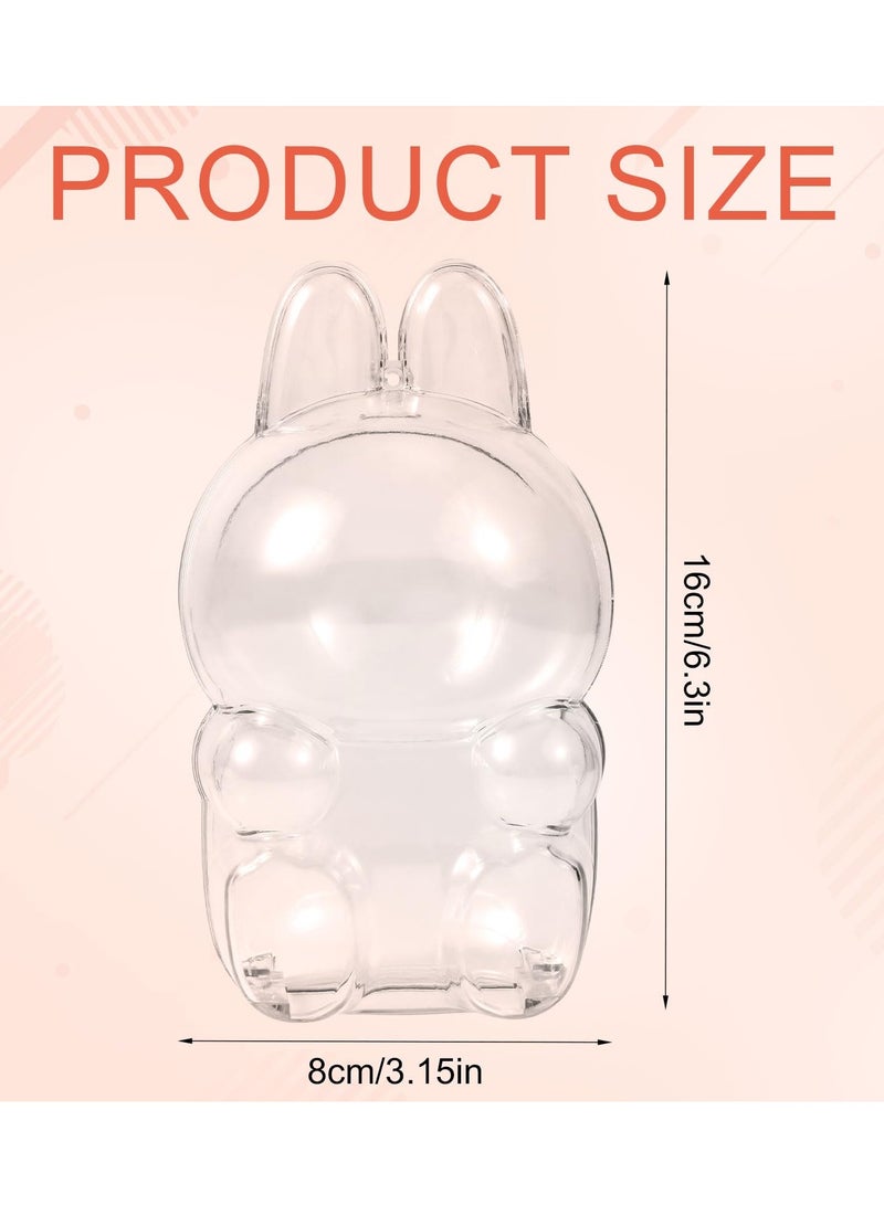 Labubu Series 2 Sitting Protective Case – Clear, Anti - Drop, with Keychain (Seated Figure)