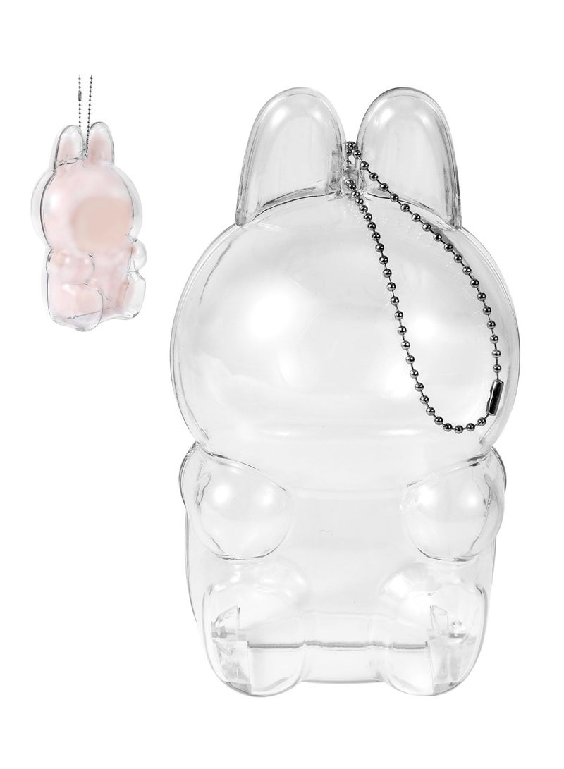 Labubu Series 2 Sitting Protective Case – Clear, Anti - Drop, with Keychain (Seated Figure)