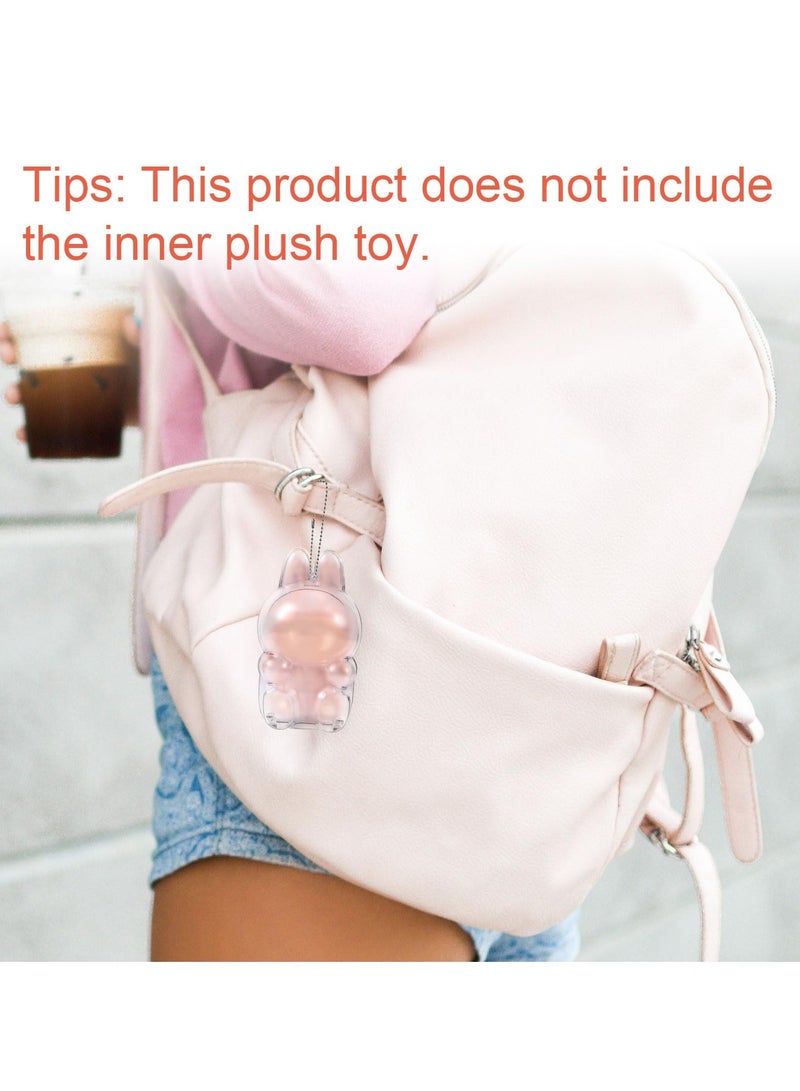 Labubu Series 2 Sitting Protective Case – Clear, Anti - Drop, with Keychain (Seated Figure)