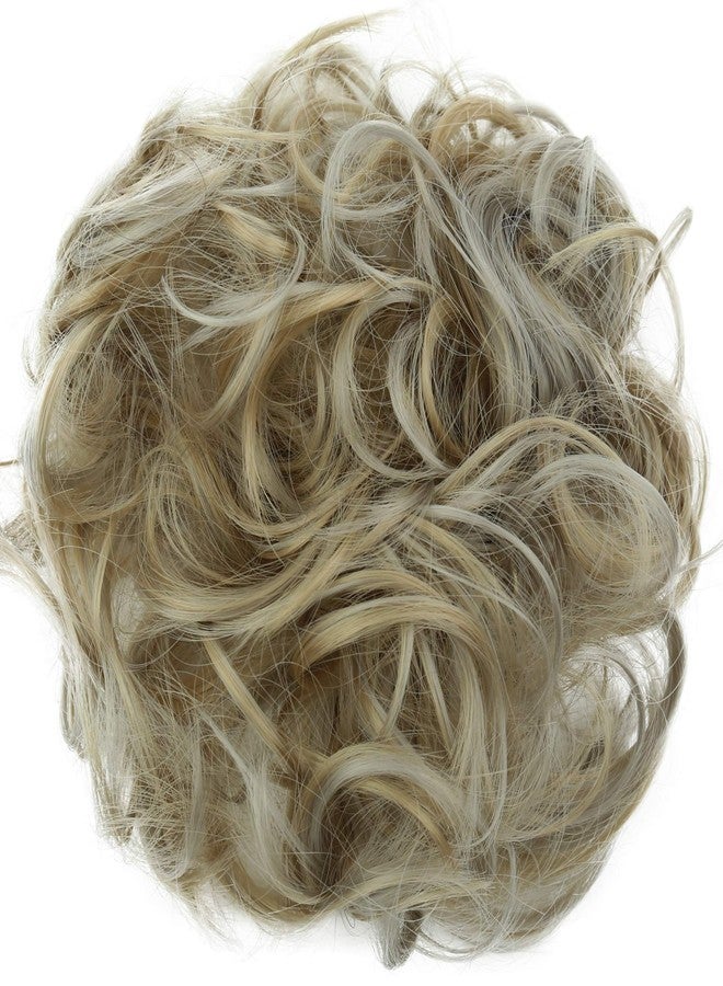 CAISHA Messy Scrunchie Bun Voluminous Wavy Hairpiece Heat-resistant Synthetic Fibres Ash Blonde Mix G32A - Image 1