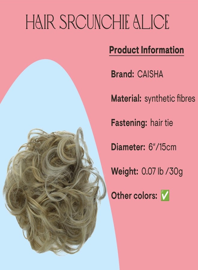 CAISHA Messy Scrunchie Bun Voluminous Wavy Hairpiece Heat-resistant Synthetic Fibres Ash Blonde Mix G32A - Image 2