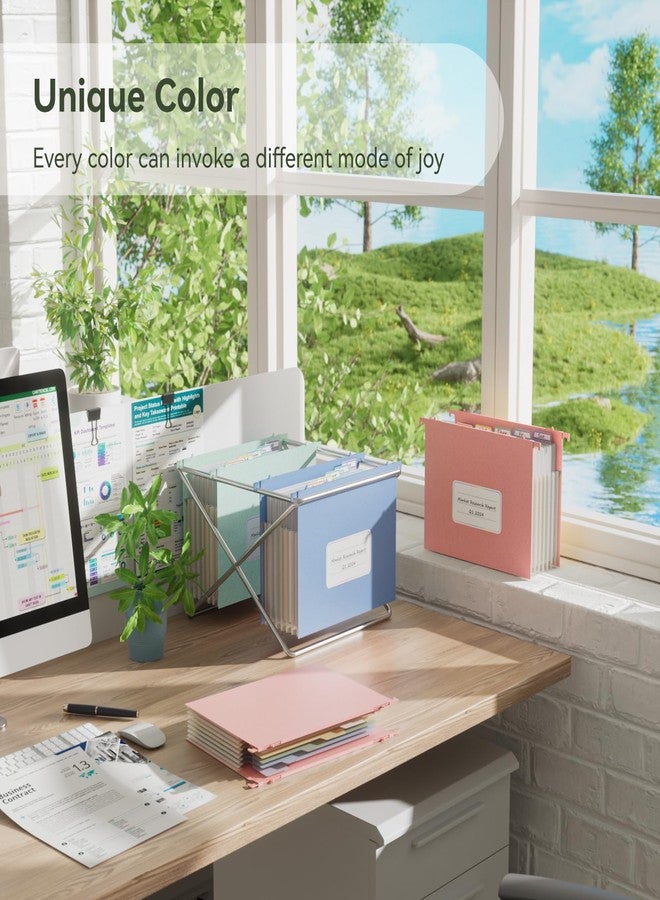 EcoStash Wheat Straw Expanding Hanging File Folders, File Organizer, 1.2" Accordion Pockets, Large Capacity, Letter Size for Filing Cabinet, 100% BPA Free, Return to Nature, Healthy Living-Pink - Image 4